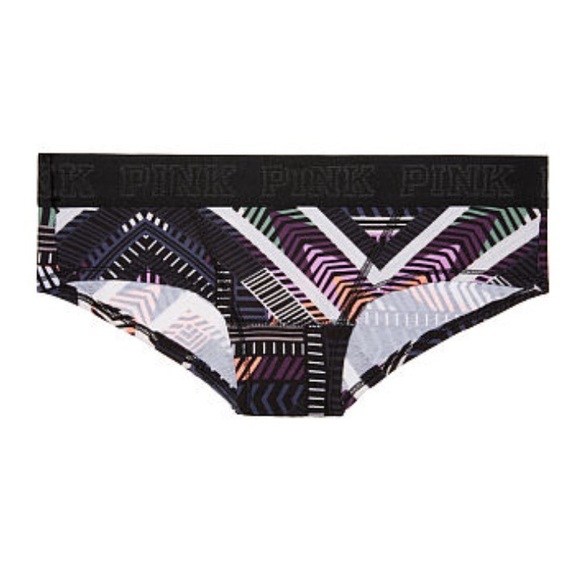 New Victoria’s Secret PINK Logo Hipster Panties - Small - Geo - Picture 1 of 2